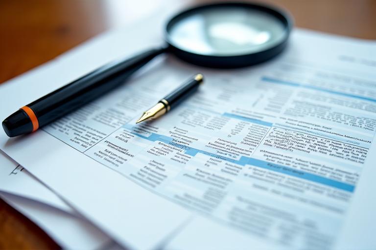 Suurennuslasi ja asiakirjoja, jotka symboloivat perusteellista due diligence -analyysia.